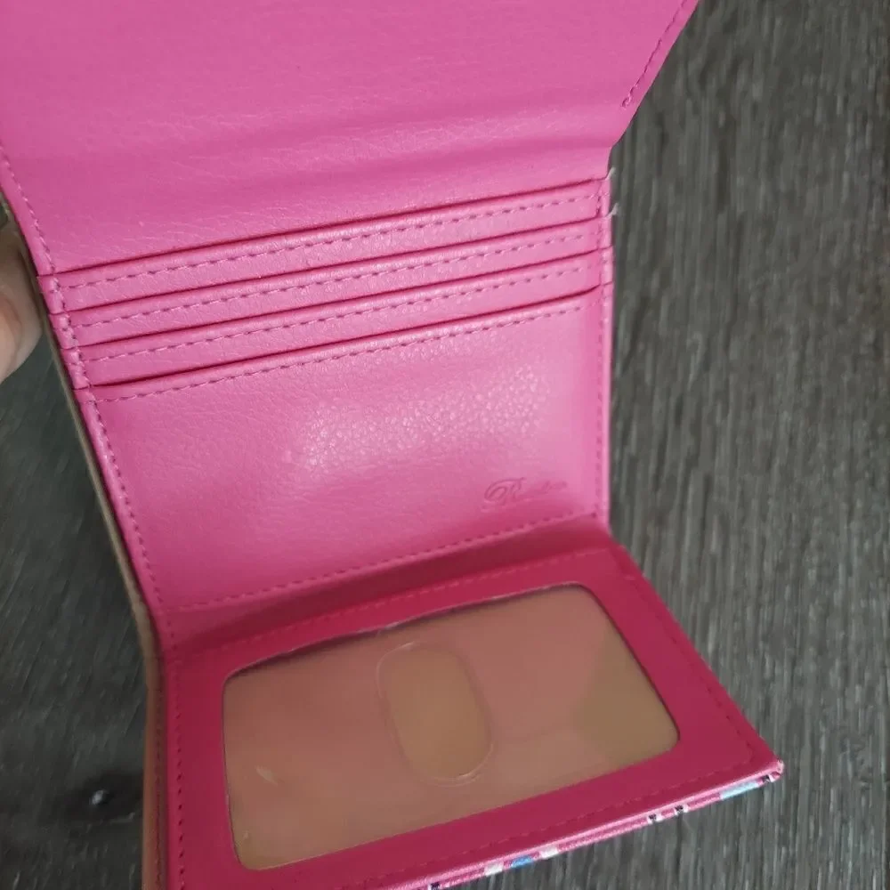 Pink Llama Print Trifold Wallet
